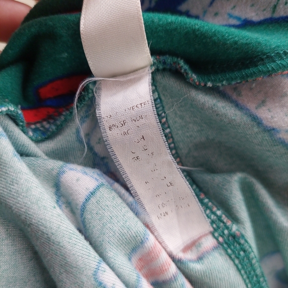 LuLaRoe Green American Dream One Size Leggings GUC - Picture 3 of 5